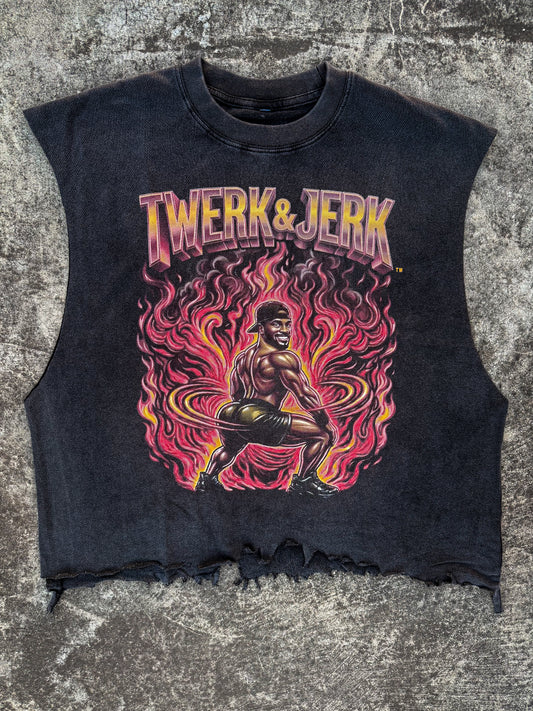 "TWERK & JERK" Custom Cropped Cutoff