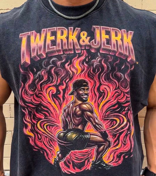 "TWERK & JERK" Custom Cropped Cutoff